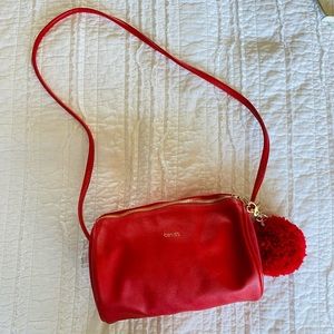 Ban.do Red Mini Leather Cylinder Purse